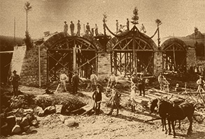 Bau-der-Eisenbahnbruecke-Weimar